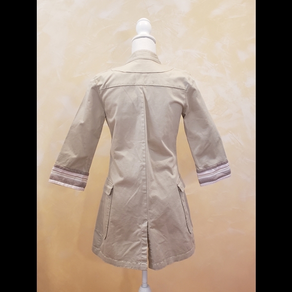 Folded & Hung Beige Button Up Trench Coat - Picture 2 of 13